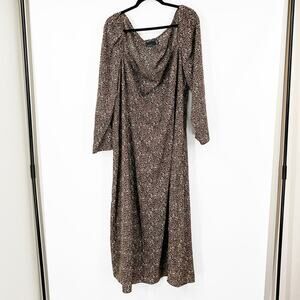 ASOS Design Curve Leopard Print Square Neck Maxi Dress